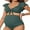 Green, variant on Sociala Maternity Ribbed Bikini Sets Ruffle Sleeve High Waisted Bathing Suit Two Piece Swimsuit