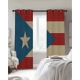 thumbnail image 4 of Puerto Rico Flag Blackout Curtains for Bedroom Living Room Darkening Curtains 84 Inch Length 2 Panels Set Red Blue Vintage Window Curtain Thermal Insulated Window Treatment Grommet Drapes 42"x84", 4 of 9
