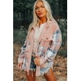 thumbnail image 6 of Women's Light Pink Plaid Corduroy Patchwork Chest Pocket Shacket - [ZhiHiMeRi] | (US 12-14)L, 6 of 10