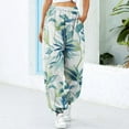 thumbnail image 2 of EczUOHAO Pantalon Femme Pantalon d'Été Ample Style Bohème avec Poches Pantalon Décontracté Vert, TG, 2 of 4