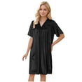 thumbnail image 5 of snilers Silk Nightgown for Women Summer Loose Short Sleeve Chemise Soft V Neck Sleepwear Nightie, 5 of 7