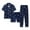 Blue, variant on Womens Silk Satin Pajama Sets 3pcs Loungewear Pjs Nightwear 3 Piece Lounge Set Postpartum Pajamas Button Down Pj Set Short Sleeve Sleepwear Cotton Pajama Pants Women Lightweight Pajamas for Women