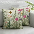 thumbnail image 3 of QZHH Spring Floral Pillow Covers  Wildflower Sage Green Flowers Butterfly Print Decorative Throw Pillow Covers Square Cushion Cover Rustic Decor for Picnic Party Wedding Living Room, 3 of 5