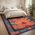 thumbnail image 3 of ODIKA 8'x10' Washable Area Rug Durable, Non-Slip Pixel Octopus Cartoon Retro Wave Border Arcade Tentacle Motif for Living Room, Under Sectional, Family, 3 of 7