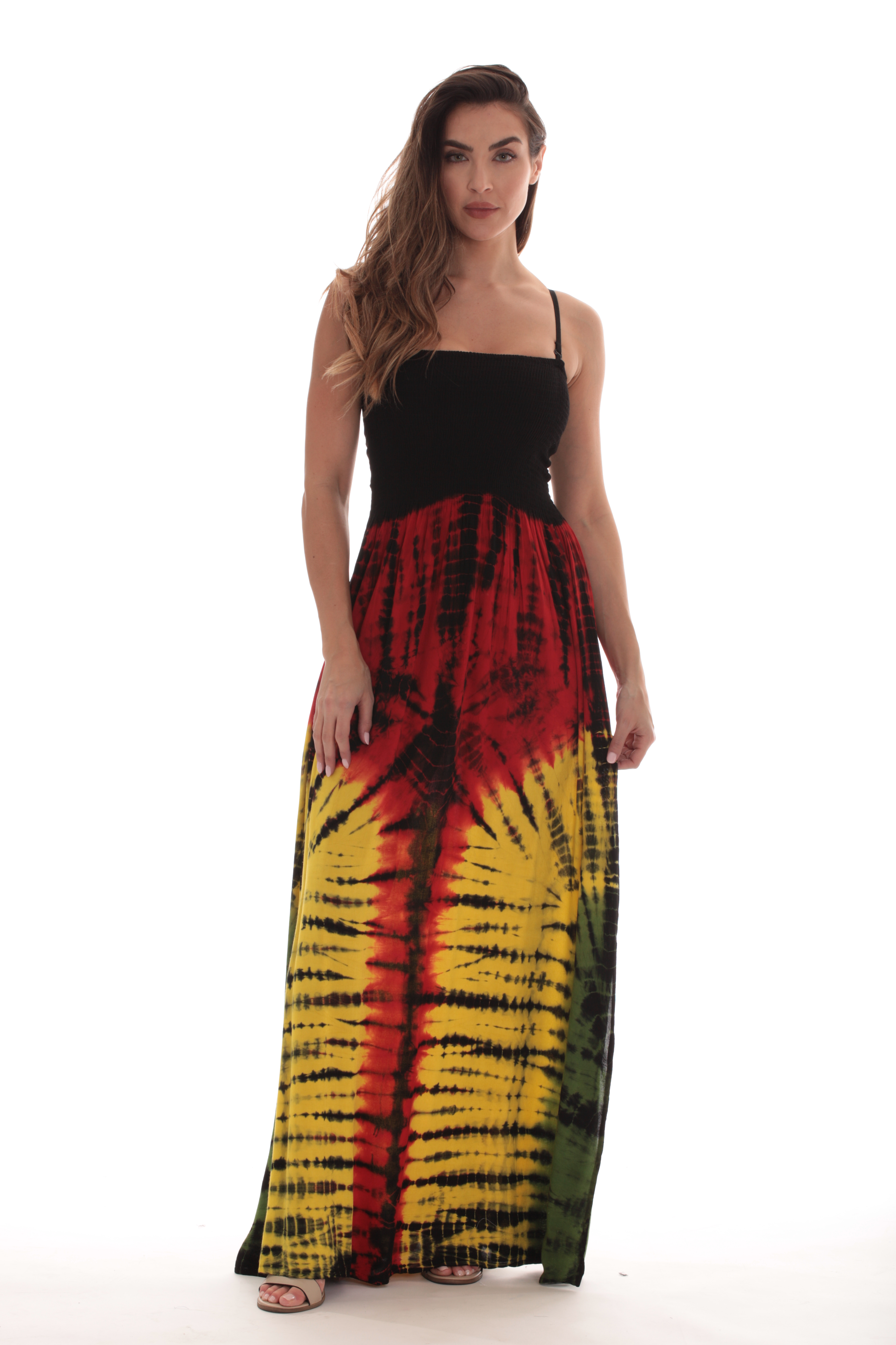 jamaican color maxi dress
