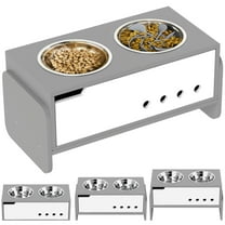 Elevated Dog Bowls: 3 Height Adjustable Raised Dog Bowls Slow Feeder Mat Stand for Medium to Extra Large Dogs