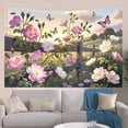 thumbnail image 3 of Farmhouse Tapestry Wall Hanging,Wildflower Neutral Garden Tapestries for Dorm Room Decor, Boho Wall Art,Bed Throw,Sofa Cover,60"x40", 3 of 7
