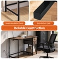 thumbnail image 6 of 38" Computer Desk with Charging Station & 2 Fabric Drawers,Home Office Desk Writing Desk for Small Spaces,Rustic Brown, 6 of 9