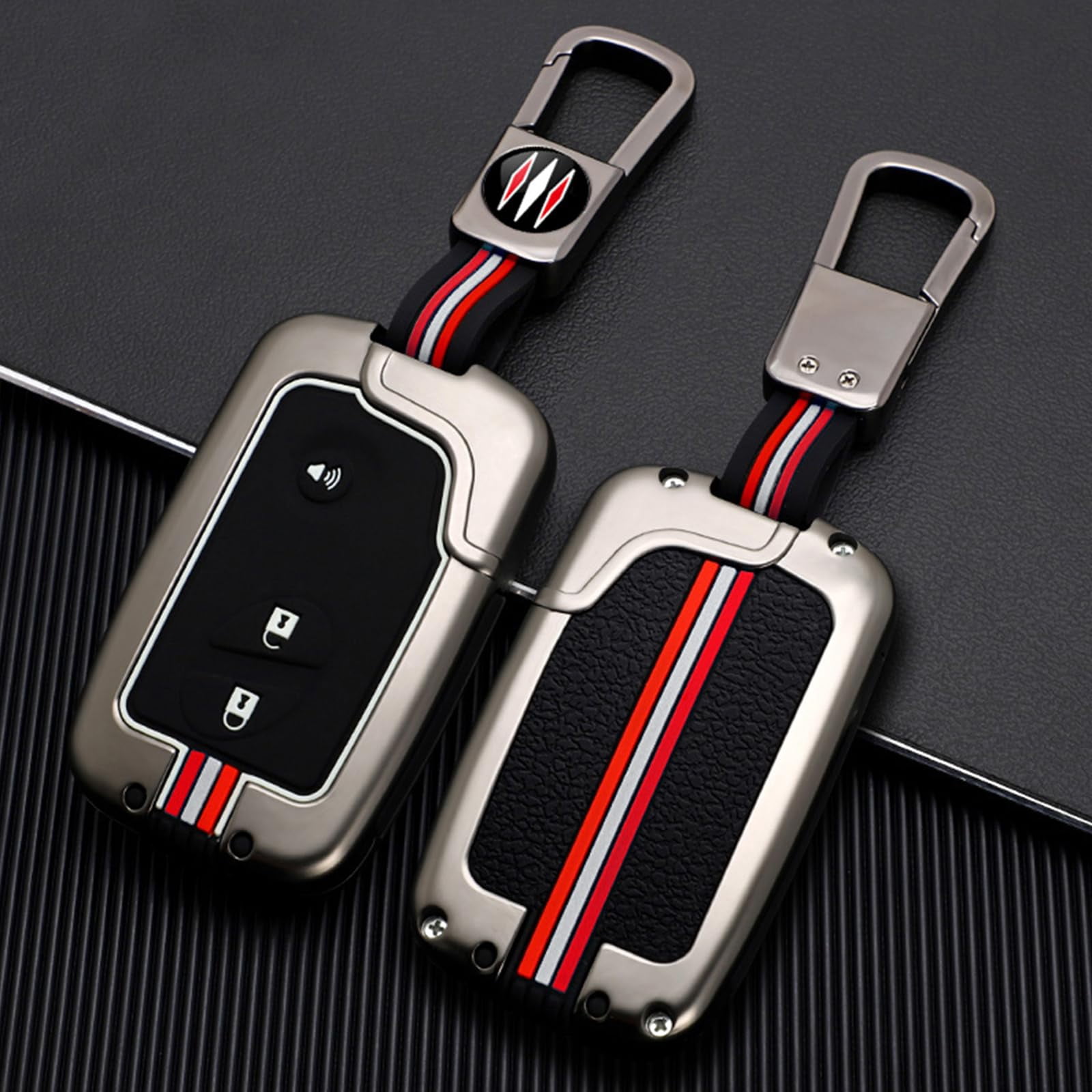 Key Cover Case, Zinc Alloy Metal Key Fob Case Protector Shell Compatible with Lexus GX460 RX350 ES350 IS250 GX460 LX570 IS350 GS430 GS300 GS450h Accessories 3 Buttons
