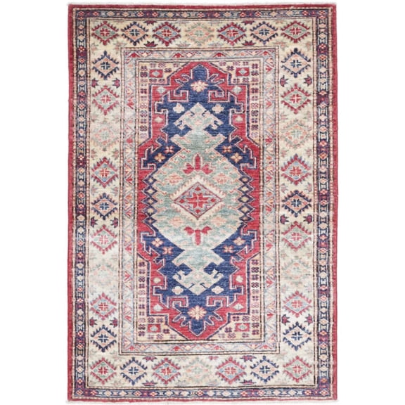 Hand Knotted Royal Kazak Wool Rug - 2'10'' x 4'2''