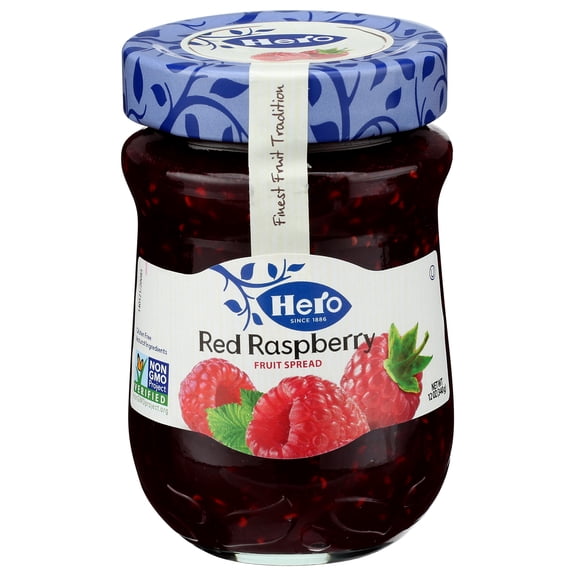 Hero Premium Fruit Spreads, Raspberry, 12 Ounce