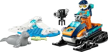 LEGO City Arctic Explorer Snowmobile 60376 Building Toy Set, Snowmobile Playset with Minifigures and 2 Seal Figures for Imaginative Role Play, Fun Gift Idea for 5 year olds