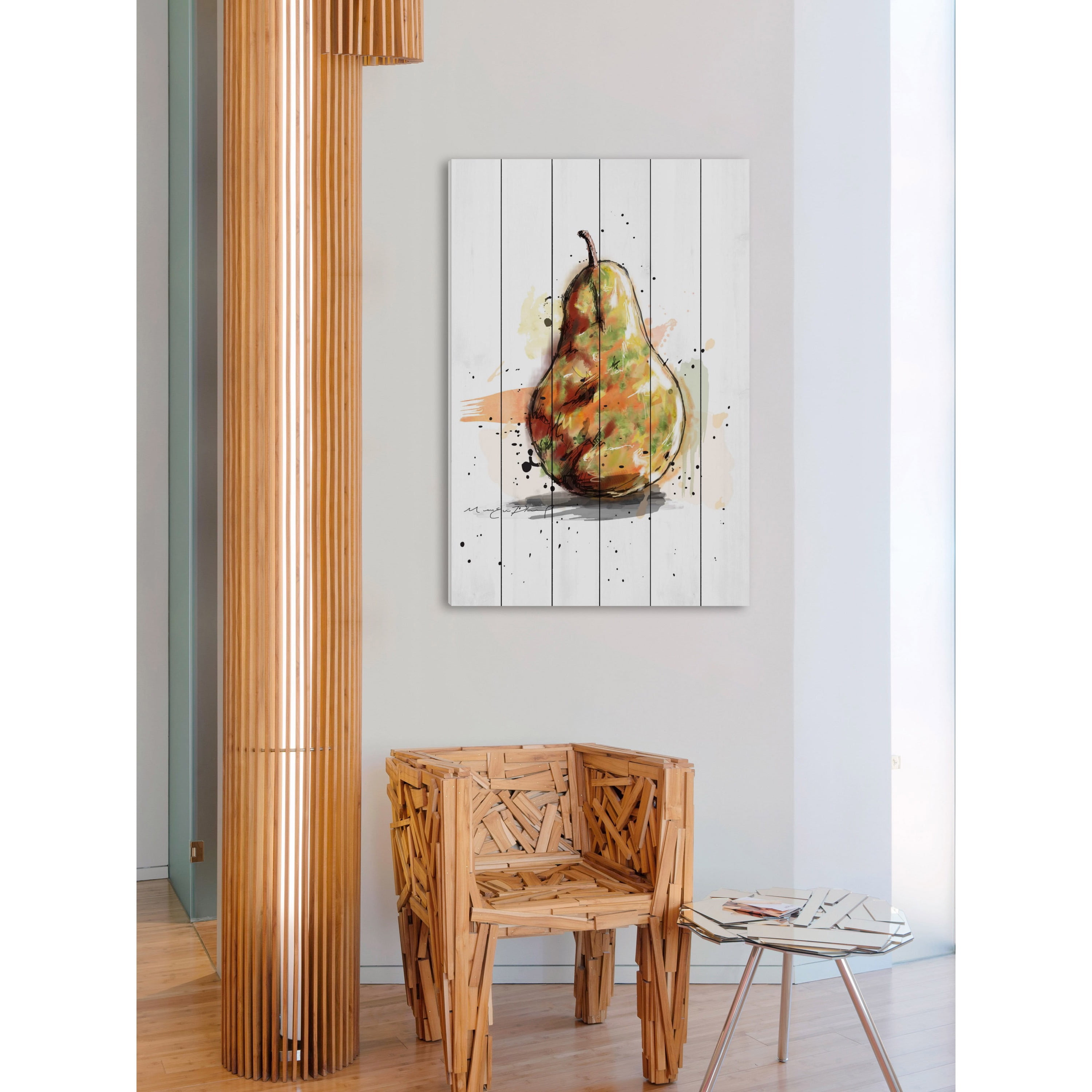 Marmont Hill "Poire" by Marie-Eve Pharand Painting Print on White Wood
