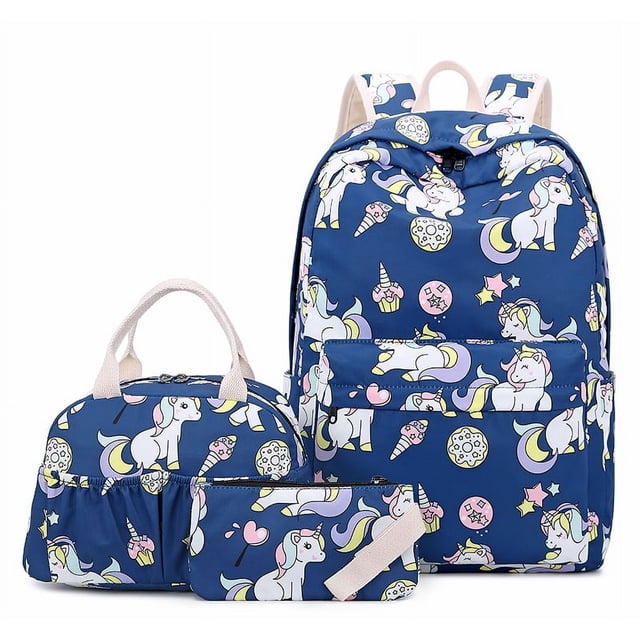 Mochila escolar para niños, mochila de primer grado para escuela primaria femenina, mochila con reducción de carga, gran capacidad, mochila bonita de dibujos animados, conjunto de tres piezas
