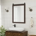 thumbnail image 3 of Costway 30"x22" Wall Mount Mirror Decor Vanity Mirror Wood Frame Barn Door Style Walnut, 3 of 9