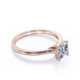 thumbnail image 3 of JeenMata Flawless 1 Carat Cushion Cut Prong Setting Solitaire Fashion Ring in 18K Rose Gold Plating over Silver, 3 of 7