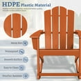thumbnail image 4 of JUSTLET Outdoor Patio Chair, HDPE Plastic Rocking Adirondack Chair,Dark Orange, 4 of 9