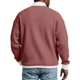 thumbnail image 5 of Dresfit Waffle Sweatshirt Mens Long Sleeve V Neck Polo Shirts Spring 2026 Lightweight Textured Sweater Solid Color Cuffed Big and Tall Knit Pullover Wine 4XL, 5 of 6