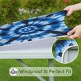 thumbnail image 6 of Blue White Tie Dye Spiral Pattern Square Fitted Tablecloth with Elastic Edge,Square Table Cover,Washable Elastic Table Cover for Home Kitchen Party Decor 36"x36", 6 of 6