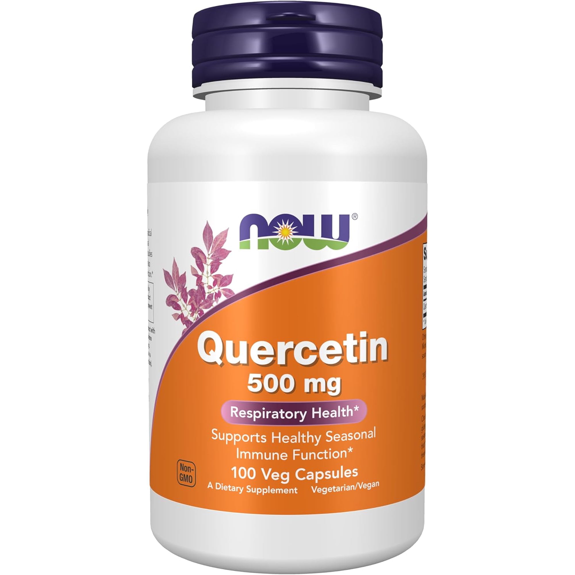 NOW Supplements, Quercetin 500 mg, Respiratory Health*, Supports Healthy Seasonal Immune Function*, 100 Veg Capsules