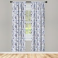 thumbnail image 5 of Ambesonne Chevron Window Curtains, Boho Zigzag Sketchy Line, Each 28" W x 84" L, Violet Blue White, 5 of 5