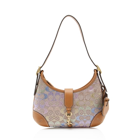 Pre-Owned Coach Crystal Embellished CC Hamptons Hobo