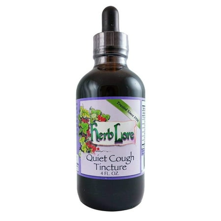 Herb Lore Quiet Cough Tincture 4 fl oz - Herbal Support for Dry Cough - Mullein Leaf Extract, Elecampane Root & Lobelia