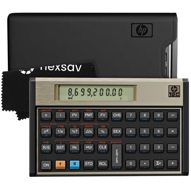 Calculadora Financiera HP 12C con más de 120 Funciones, Estuche y Paño de Limpieza