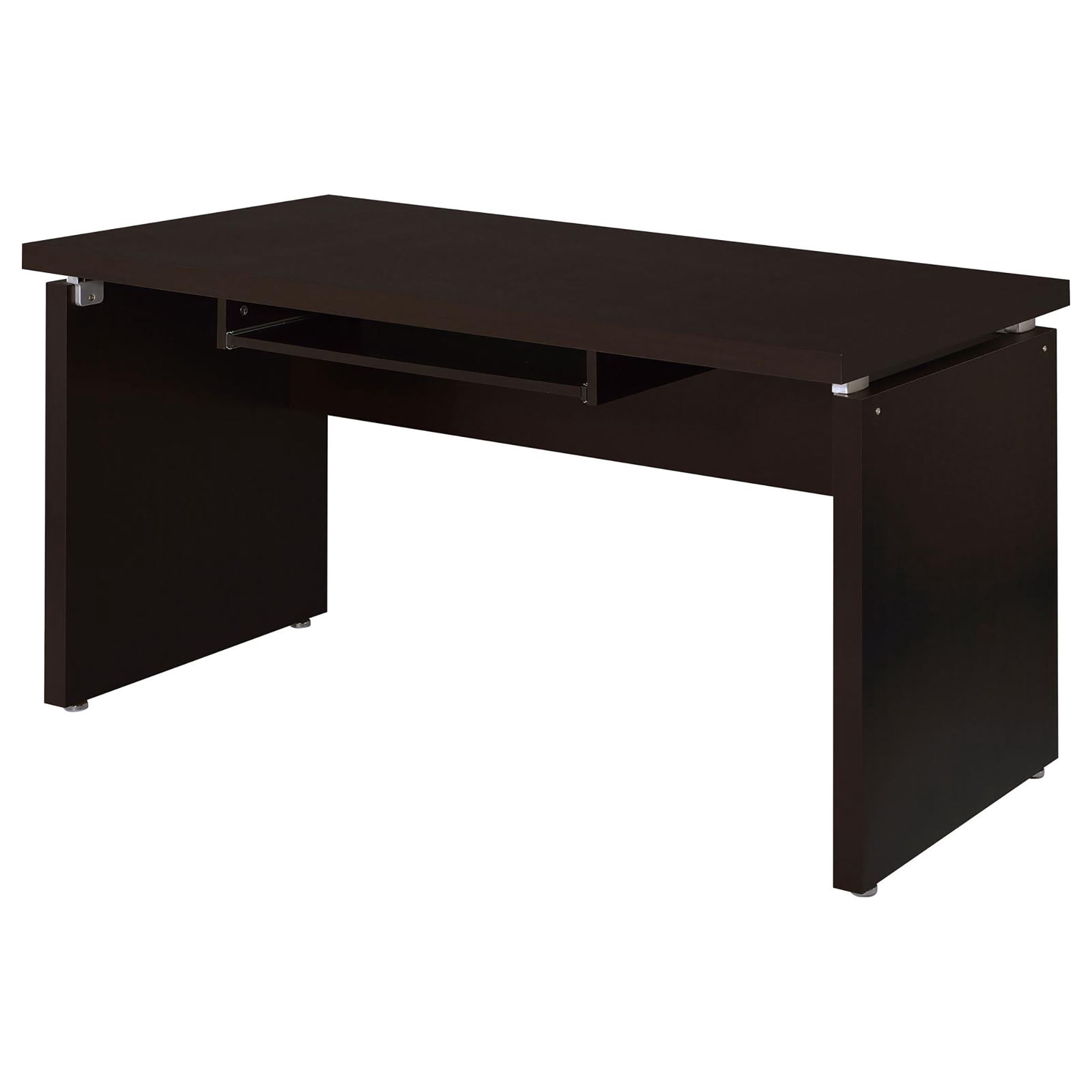 Cappuccino Floating Computer Desk with Keyboard Tray and Storage