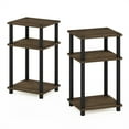 thumbnail image 3 of Furinno Just 3-Tier Turn-N-Tube Open Storage Nightstand, 2-Pack, Columbia Walnut, 3 of 7