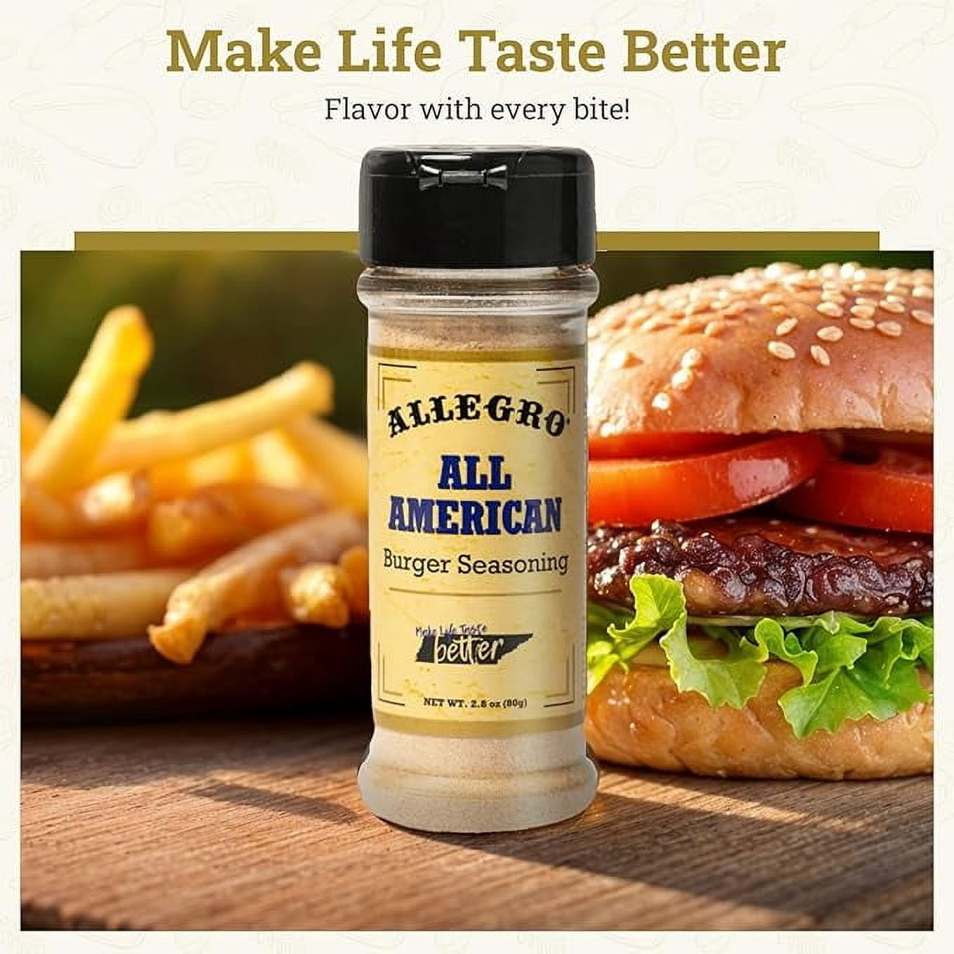 (2 pack) Allegro All American Burger Seasoning, 2.8 oz