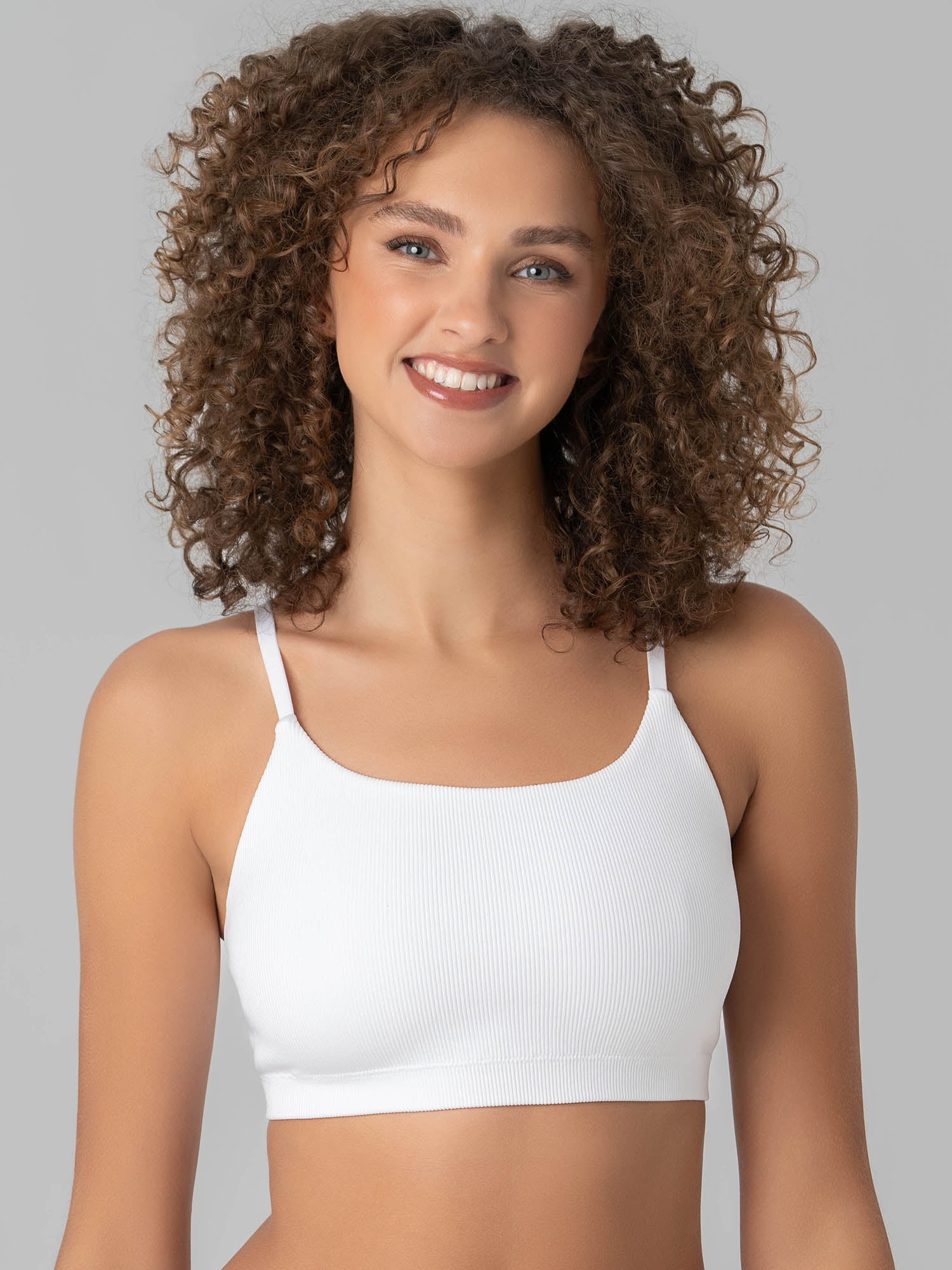 No Boundaries Women's Seamless Ribbed Cami Bralette, Sizes XS-XXXL