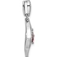 thumbnail image 2 of Sterling Silver Rh-Plated Red Glass & Clear Cz Fancy Square Pendant (Width 20) (Length 28.7) - Jbsp, 2 of 5