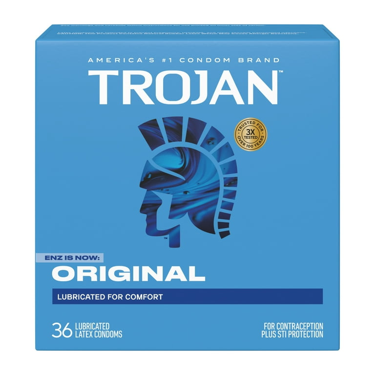 Trojan Original Latex Lubricated Condoms for Men, Classic Straight