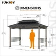 thumbnail image 4 of Sunjoy 8ft. x 12 ft. Wooden Cedar Framed Grill Gazebo with exclusive AC Power Port - Black, 4 of 13