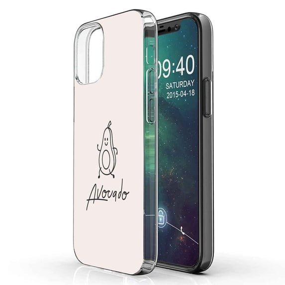 TalkingCase Slim Phone Case Compatible for Apple iPhone 12 Pro MAX, Green Fun Avocado 3 Print, Lightweight,Flexible,Soft, USA