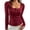 W9-Wine, variant on Women Y2K Long Sleeve Lace Trim Tops Button Up Henley Neck T-Shirt Slim Fit Tee 2026 Cute Clothes,White S