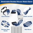 thumbnail image 4 of Uxcell 24mm Nylon Braided Watch Bands with Stainless Steel Buckle, Blue White, 4 of 6