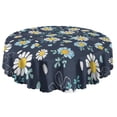 thumbnail image 5 of Round Tablecloth 60 Inch Table Cover Daisy Print Wrinkle Free Kitchen Dining, 5 of 5