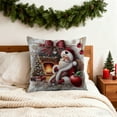 thumbnail image 6 of Xuniizn Christmas Pillow Covers 18x18 inch Xmas Decorations Soft Plush Faux Fur Wool Christmas Throw Pillow Cases Winter Holiday Decor for Sofa Living Room, 6 of 7