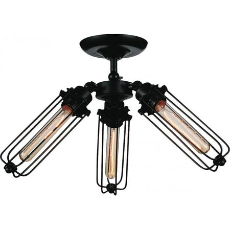 

3 Light Flush Mount with Black finish