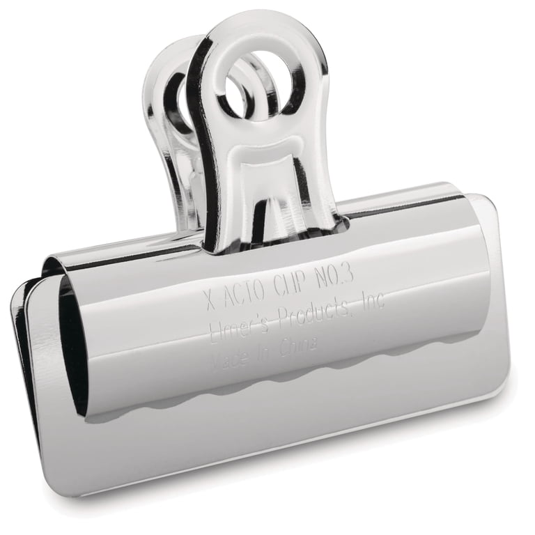 X-ACTO Bulldog Binder Clips, Steel & Nickel-Plated, 12 Count