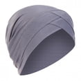 thumbnail image 4 of Women Solid India Hat Muslim Ruffle Cancer Chemo Beanie Turban Wrap Scarf Cap, 4 of 9