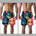 thumbnail image 3 of luoweisi Men's Beach Shorts Quick Dry Swim Trunks with Mesh Lining Cartoon Cat M, 3 of 5