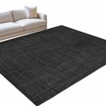 thumbnail image 2 of Vintage Black Washable Area Rug 4 x 6 ft Linen Texture Farmhouse Soft Non Slip Rugs Stain Repellent Indoor Felt Carpet for Living Dining Room Bedroom Home Office, 2 of 9