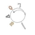 thumbnail image 2 of Delight Jewelry Fearless Bar Multi-Colored Crystal Love Charm Bracelet, 2 of 5