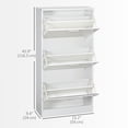 thumbnail image 3 of HOMCOM Armoire Étroite de Rangement pour Chaussures avec 3 Tiroirs Basculants et Tablettes Ajustables, 3 of 10