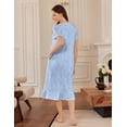 thumbnail image 5 of Ekouaer Cotton Nightgowns for Adult Women Soft Long Button Night Gowns Ladies House Dresses with Pockets Short Sleeve Night Dress, 5 of 6