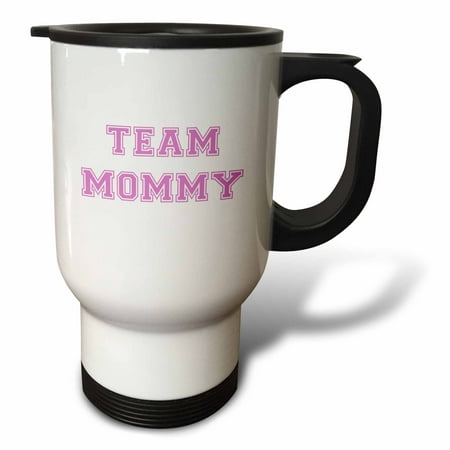 3dRose Team Mommy - pink girly retro sporty or college sports font - gifts for moms good for mothers day, Travel Mug, 14oz, Stainless Steel