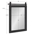 thumbnail image 5 of Kate and Laurel Cates Farmhouse Wood Framed Wall Mirror, 18 x 26, Black, Barn Door-Inspired Rustic Mirrors for Wall, 5 of 6